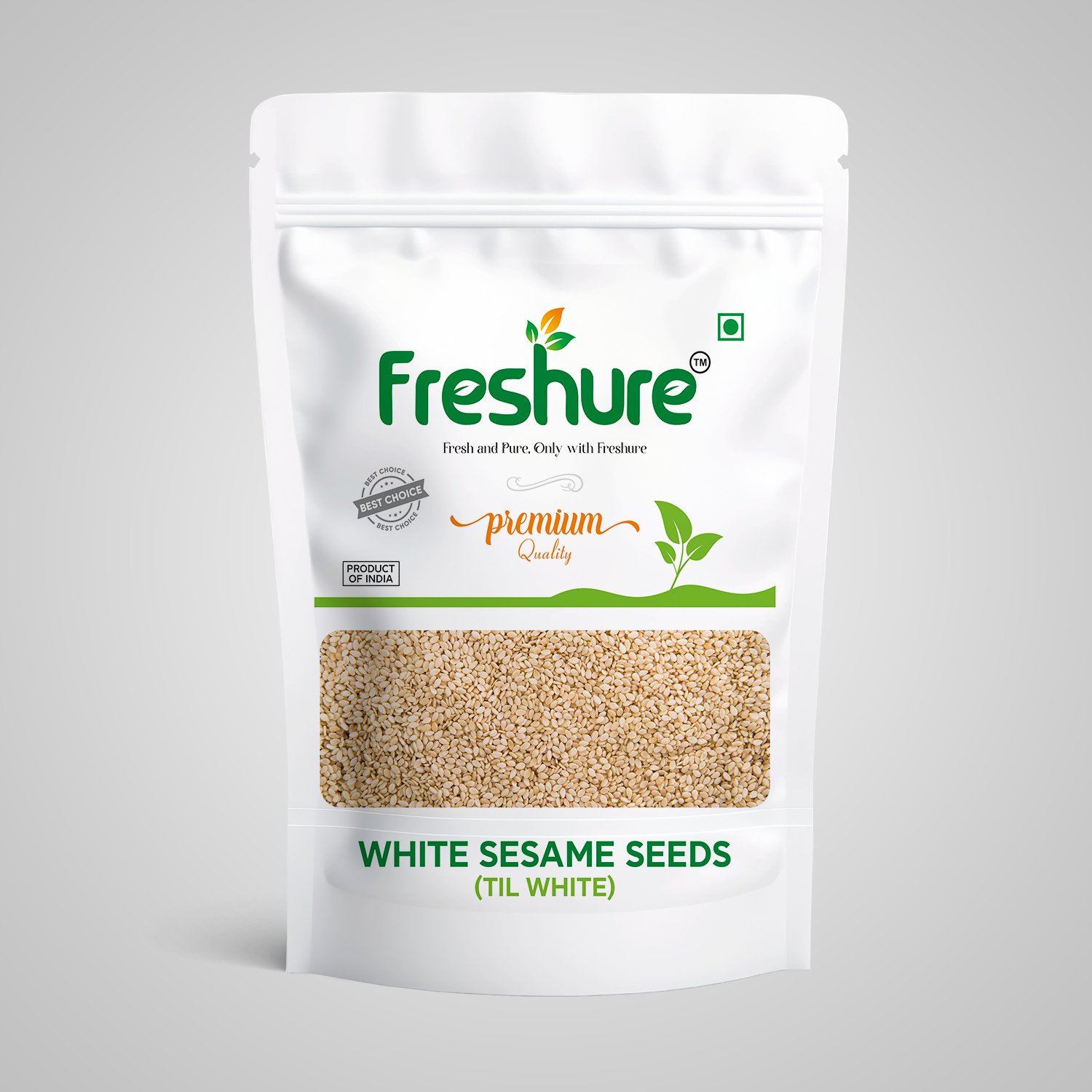 White Til Front White Sesame Seeds | Safed Til | White Til | Til Seeds | Sesame Seeds White | Freshure - Image 1