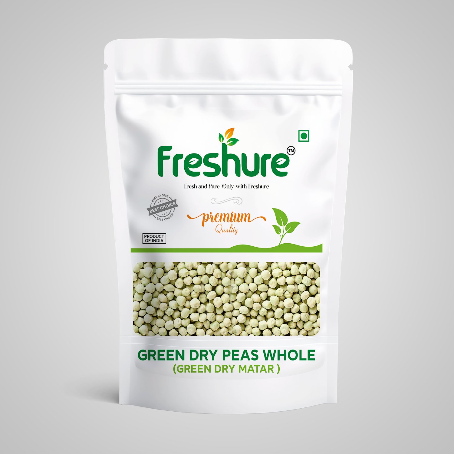 Dry green peas front Dry Green Peas | Hara Matar Sukha | Vatana | Safed Matar | Dried Green Peas | Freshure - Image 1