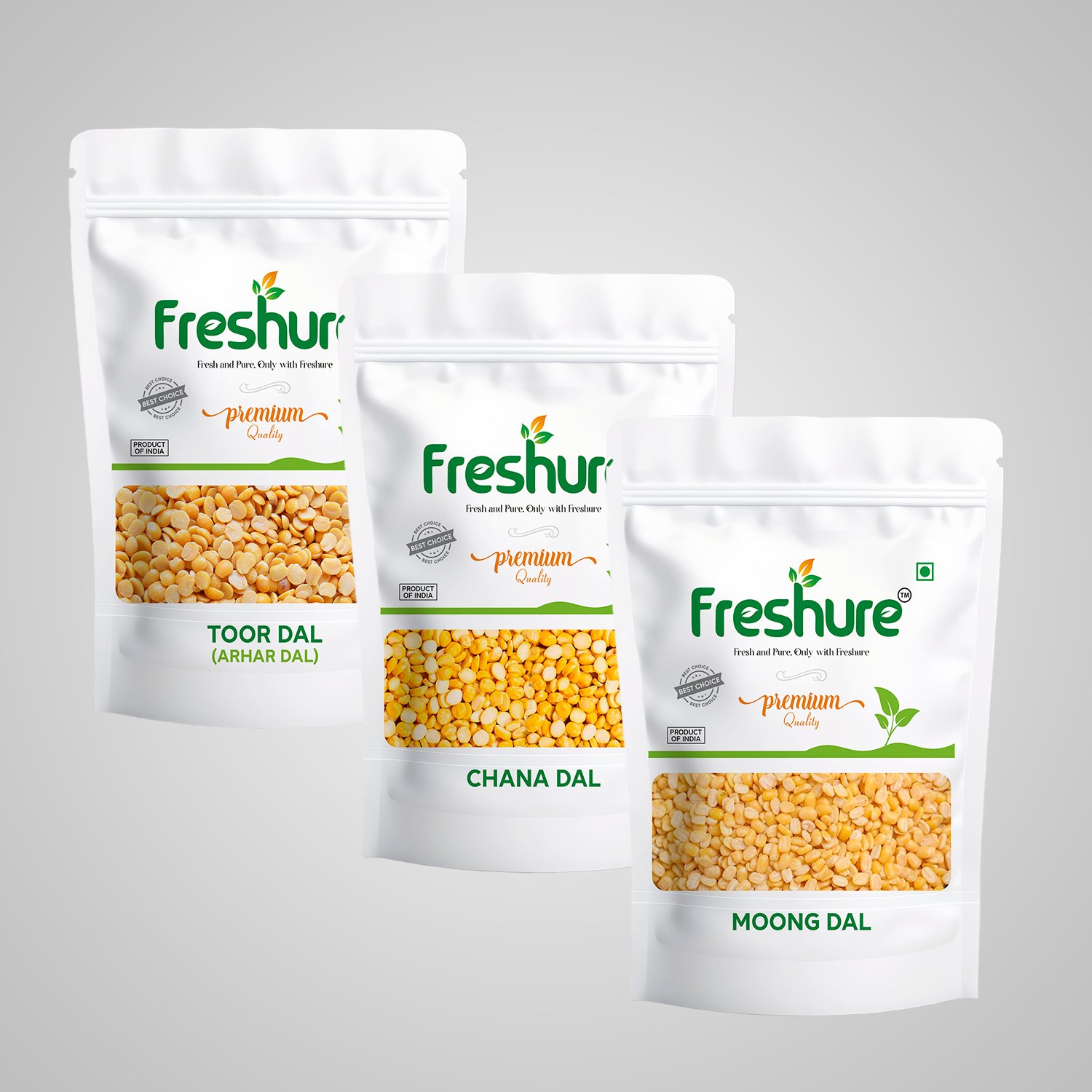 1 Dal Combo | Mixed Dal Combo | Moong Dal | Arhar Dal | Chana Dal | Freshure - Image 1